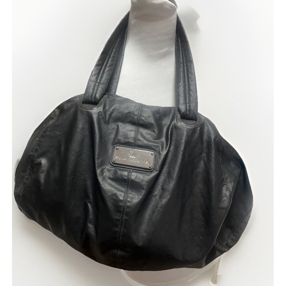 adidas by Stella McCartney Black Gym Bowler Tote Bag Removable Zip Pouch